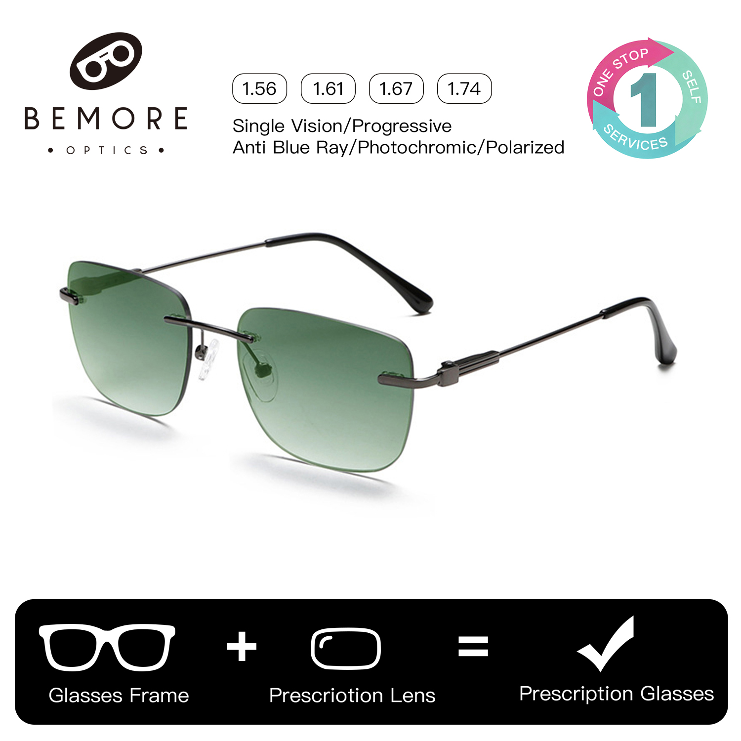 Fishing Sunglasses Polarized - نظارات شمسية طبية بدون إطار من
