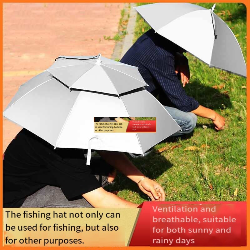 Fishing Hat - قبعة مظلة كبيرة مزدوجة الطبقات تُلبس