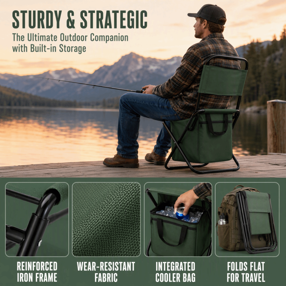 كرسي تخييم قابل للطي من قماش أ - مراجعة Fishing Backpack وسعره