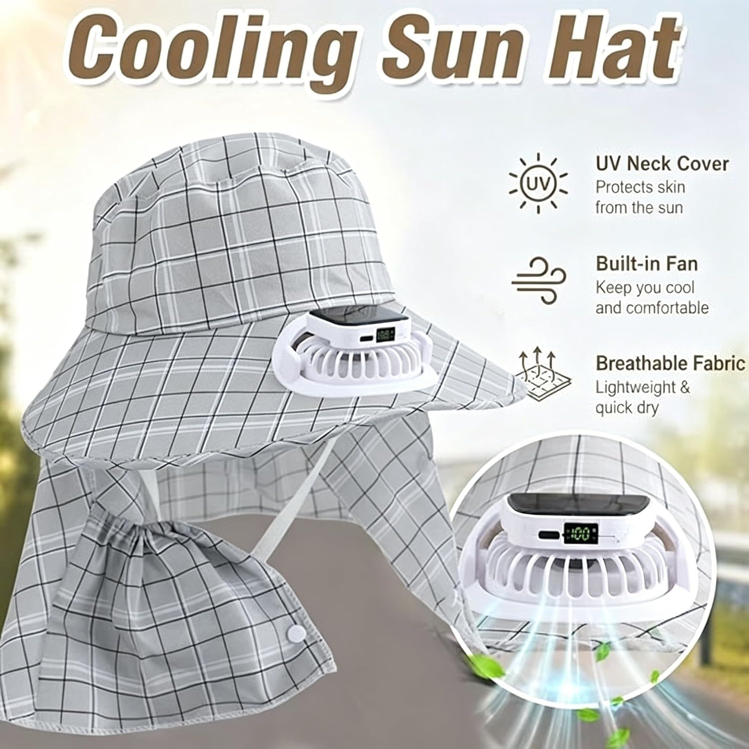 قبعة بمروحة تعمل بالطاقة الشمس - مراجعة Fishing Hat وسعره