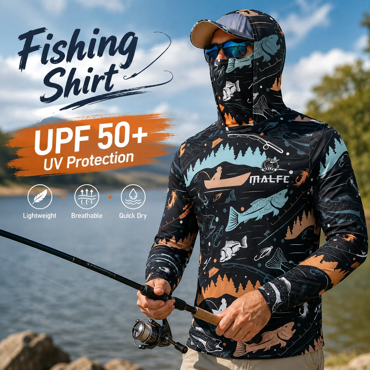 قميص صيد رجالي بأكمام طويلة مع - مراجعة Fishing Shirt Uv Protection وسعره