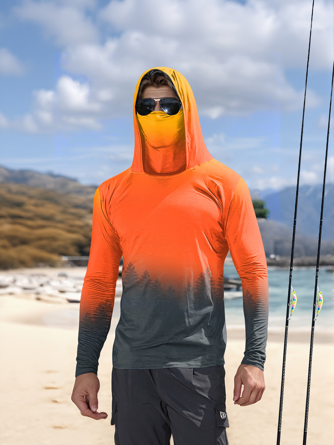 هودي رجالي مطبوع بتصميم الغابا - مراجعة Fishing Hoodie وسعره