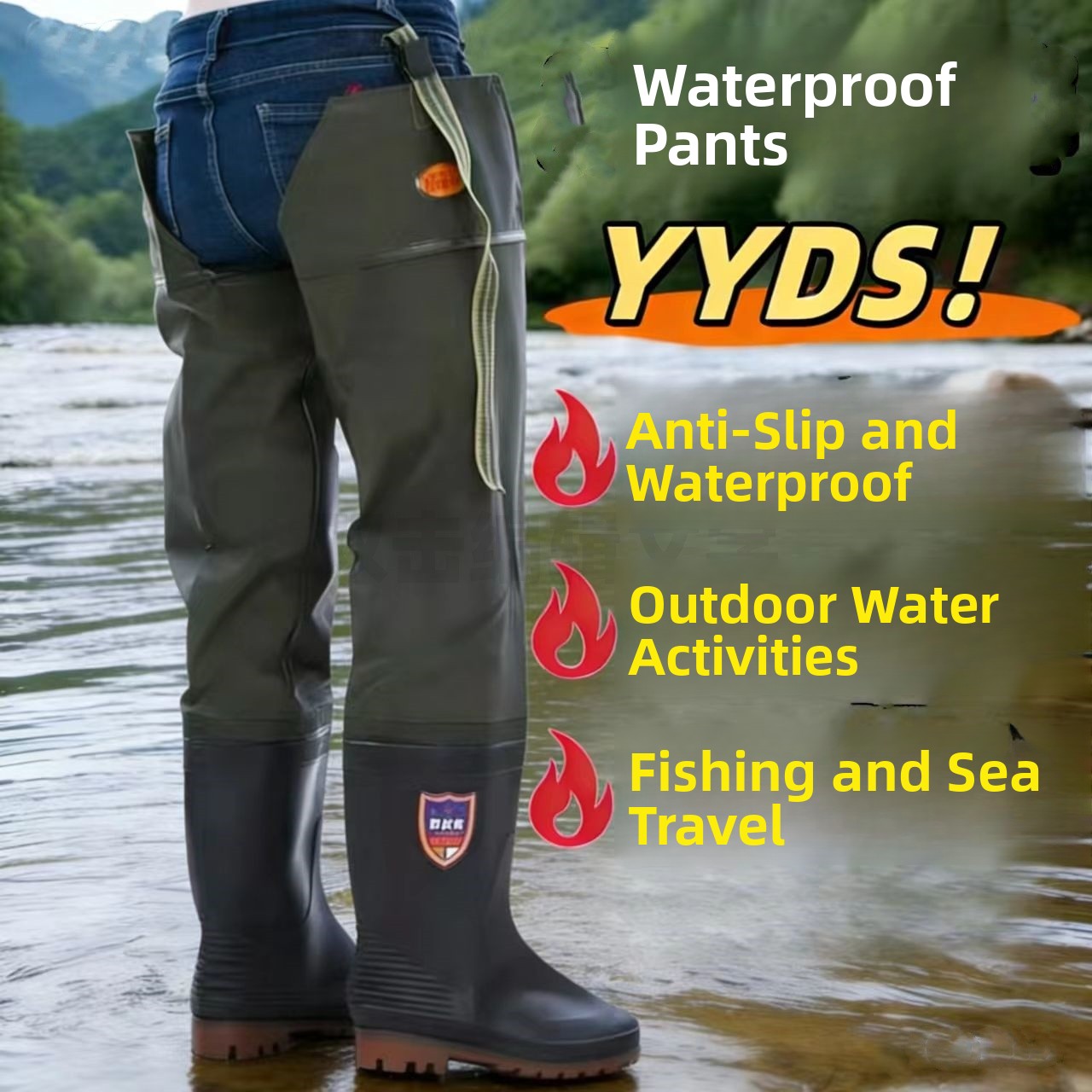 أحذية مطر سميكة فوق الركبة للر - مراجعة Fishing Pants Waterproof وسعره