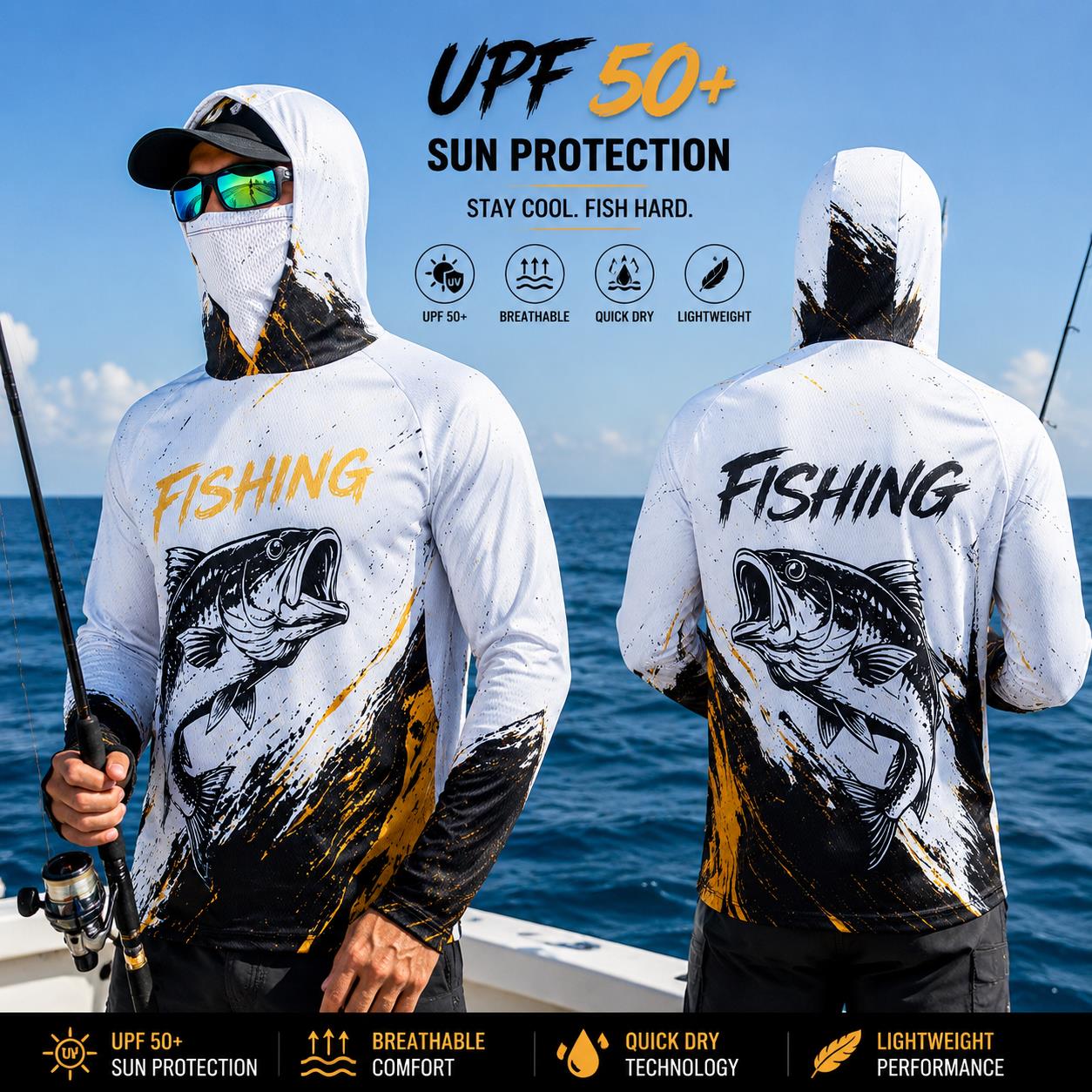 هودي صيد للرجال سريع الجفاف وق - مراجعة Fishing Hoodie وسعره